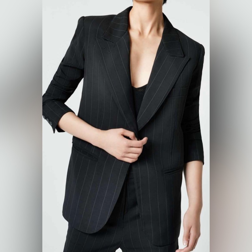 SMYTHE 90s Blazer Black Pinstripe